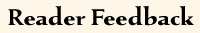 Reader Feedback